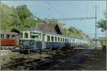 A BLS local train ABDe 4/8 wiht Bt in Ausserberg. 
10/1994