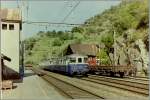 BLS local train in Ausserberg  September 1996/scanned negative