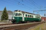 Former BLS Be 761 passes Oberburg on 18 May 2025 with an extra train during the  150 Years of Emmentalbahn  regional train bonanza.