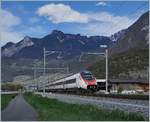 A SBB RABe 503 ETR 610 on the way to Milano near Aigle.