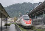 An SBB RABe 503 (ETR 610) is on its way as an EC from Zurich to Munich and passes through Bregenz Hafen station in rather nasty weather.

14 Sept. 2024