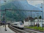 CIS ETR 610 is running for prelimirary testing through the station of Martigny on July 31st, 2008.