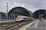 A SBB RABe 501  Giruno  on the way from Zürich to Venezia is leaving Milano Centrale.