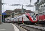 The SBB Twindexx RABe 502 405-9  Rorschach  on a test run in Lausanne.