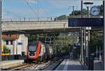 The SBB  Twindexx  RABe 502 212-9 and RABDe 502 010-3 (Ville de Genève) on the way Geneva Airport in La Coversion.