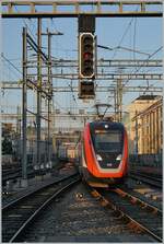 A SBB RABe 502  Twindexx  on the way to St Gallen is arriving at Geeva.