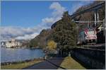 The SBB RABe 511  028 on the way to Annemasse by the Castle of Chillon.