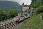 The SBB RABe 511 113 on the way to Geneve by St Maurice.