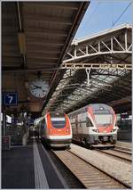 A SBB ICN and the SBB RABe 511 020 in Lausanne.
