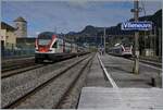 The SBB RABe 511 113 and an other one and in the background a SBB RABe 523 in Villeneuve.