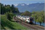 The SBB RABe 511 110 and 119 on the way rom St mauriche to Annemasse near Villenvueve.