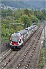 The SBB RABe 511 109 is the S5 from Grandson to Bex, here by his arriving at Burier.