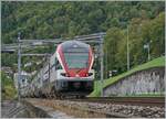 The SBB RABe 511 026 on the way to Lausanne by Villeneuve.