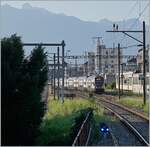 Two SBB RABe 511 leave Vevey towards Annemasse. The picture was taken from the train platform in Vevey-Funi.

July 20, 2021