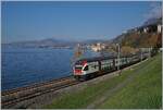 Just before Villeneuve, an SBB RABe 511 is operating as an RE on its way from Annemasse towards Valais. 

14 November 2024