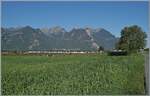 An SBB RABe 511 and 512 are on their way as RE 33 from Annemasse to St-Maurice and could be photographed shortly before Aigle in the Rhone Valley.