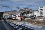 A SBB RABe 512 on the way to Bex by his stop in Vevey.