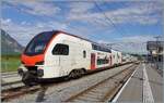 At the newly renovated station of Roche VD, an SBB RABe 512 has arrived as a regional train.