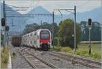 An SBB RABe 512 arrives as R1 from Bex to Grandson at Roche VD station.