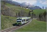 The BLS RABe 525 028  NINA  on the way to Bern by Ene im Simmental.
