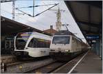 The SBB Re 460 113-4 (UIC 91 85 4 460 113-4 CH-SBB)  100 Jahre SEV  wiht his IR 75  and a THURBO GTW in Konstanz.