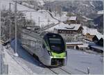 The BLS MIKA RABe 528 105 (Flirt 4) on the way from Bern to Zweisimmen by Garstatt.