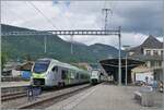 In Grenchen Nord, the BLS MIKA RABe 528 109 as IR 1869 from Biel/Bienne to Basel and the BLS MIKA RABe 528 134 as IR 1868 on the journey from Basel SBB to Biel/Bienne cross paths.

May 20, 2026