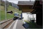 The BLS RABe 535 113  Lötschbergerin  on the way from Bern to Zweisimmen is arriving at Enge im Simmental.