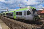 BLS 535 125 enters Burgdorf on 17 May 2025. During the maintenance cyclus, these EMUs will loose their  Lötschberger  markings, the mountain range included.