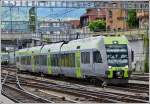 The  L�tschberger  N� 107 is running through the station of Spiez on May 22nd, 2012.