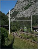 A BLS RBDe 565 is the RE from Zweimmen to Interlaken Ost in Wimmis.