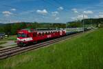 RBDe 566 222 und BDe 4/4 II 201 als EXT bei Palezieux