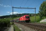 The ÖBB Rail-Jet on test a trip in the Lavaux by Bossieres. 
07.07.2008
