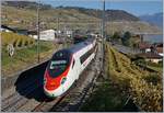 A SBB ETR 610 on the way to Geneva in Cully.