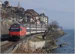 The SBB Re 460 072-2 wiht an IR from Brig to Geneva by St Saphorin.