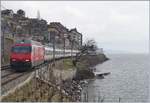 A SBB Re 460 with an IR to Geneva by St Saphorin.