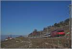 The SBB Re 460 0466 with an IR from Luzern to Geneva between Grandvaux and Bossières.