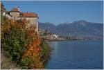 The Chastel of Glérolles in Rivaz an in the background St Saphorin wiht a Re 460 wiht his IR to Geneva Airport.