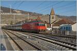 A SBB Re 460 with his IR 90 on the way to Geneva Airport in Cully.