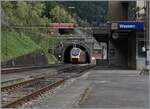 A SOB RABe 526 is traveling north from Locarno as an IR and passes through Wasen train station.