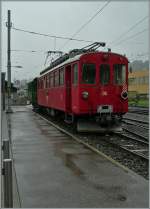 The RhB ABe 4/4 N° 35 on a raining sunnday in Blonay.
