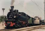 The DB 99 193 by the Blonay-Chamby Heritage Railway is ready to departure to Chamby  August 1985  (scanned analog photo)