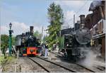 Blonay Chamby Mega Steam Festival: The SEG G 2x 2/2 105 and the SBB G 3/4 208 by the Blonay-Chamby Railways. 
19.05.2018