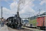 Blonay Chamby Mega Steam Festival: The SBB G 3/4 208 (by the Ballenberg Dampfbahn) on the Blonay - Chamby Railway.
19.05.2018