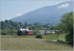 Blonay Chamby Mega Steam Festival: The HG 3/4 N° 3 with a Riviera Belle Epoque Servie to Vevey near Hauteville.