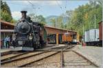 The BFD HG 3/4 N° 3 and the Bernina Bahn Ge 4/4 81 / Ge 4/6 81 in Chaulin. 
19.08.2018 