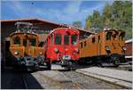 50 years Blonay -Chamby Railway - Mega Bernina Festival (MBF): The Ge 2/2 161 Asnin ,  The ABe 4/4 N° 35 and the Ge 4/4 81 in Chaulin.