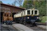 50 years Blonay -Chamby Railway - Mega Bernina Festival (MBF): The MOB FZe 6/6  and the RhB Ge 2/2 161  Asnin  in  Chaulin.