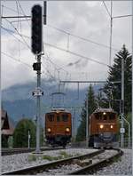 50 years Blonay -Chamby Railway - Mega Bernina Festival (MBF) wiht his Special Day Bündnertag im Saaneland:  The RhB Ge 4/4 182 and Ge 4/4 81 in Gstaad.