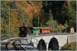 The JS/BAM G 3/32 & with a little train on the Baie of Clarens Viaduct.